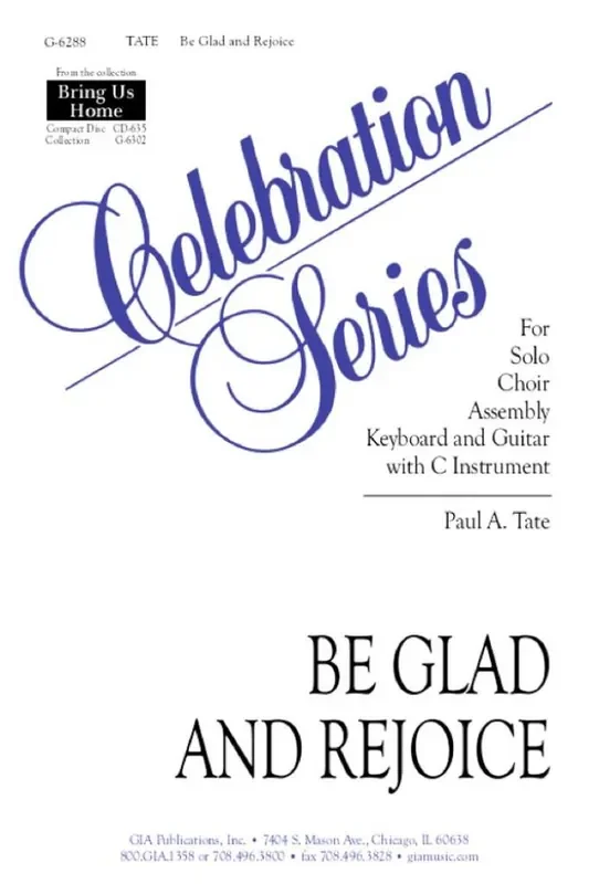 Paul A. Tate Be Glad and Rejoice – Guitar Gemischter Chor mit Begleitung