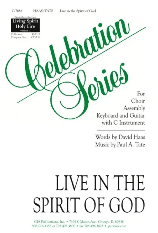 Paul A. Tate Live In the Spirit of God – Instrument Part Gemischter Chor mit Begleitung