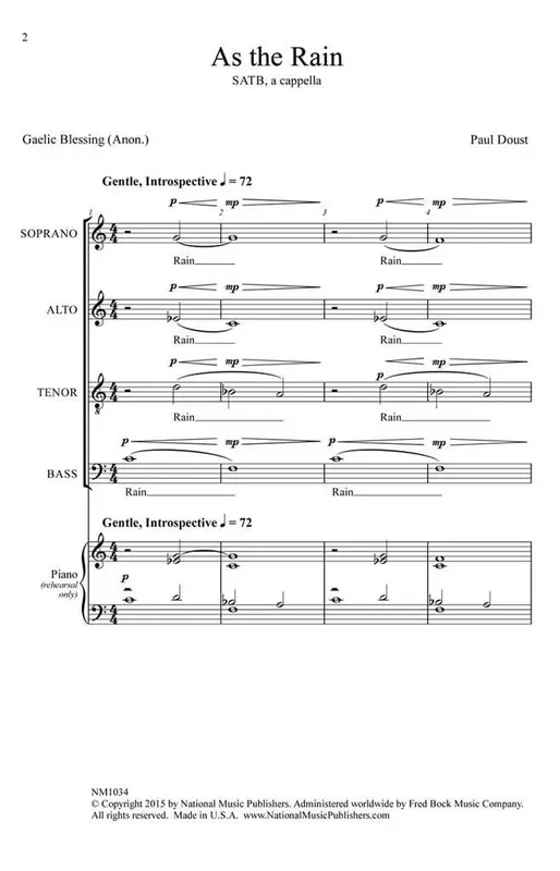 Paul Doust As the Rain Gemischter Chor A cappella