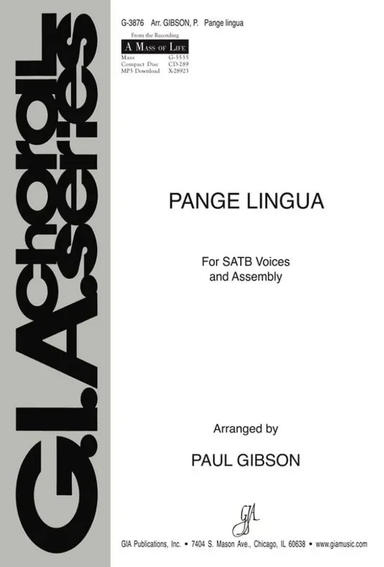 Paul Gibson Pange lingua Gemischter Chor mit Klavier/Orgel