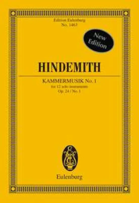 Paul Hindemith Chamber Music No. 1 op. 24/1 Kammerorchester