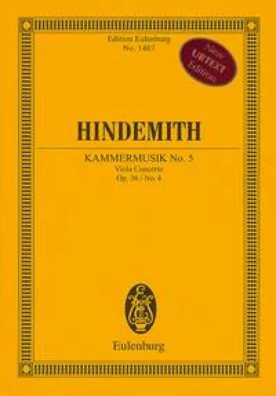 Paul Hindemith Chamber Music No. 5 op. 36/4 Orchester