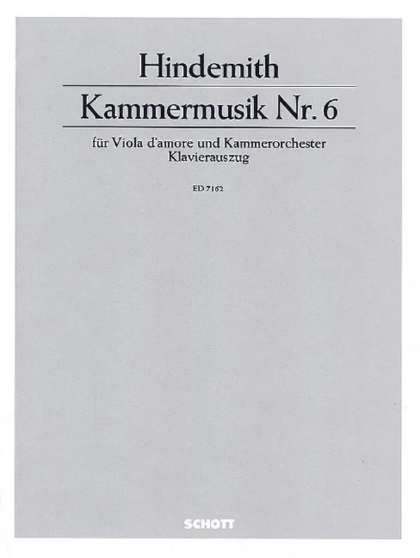 Paul Hindemith Chamber music No. 6 op. 46/1 Kammerorchester