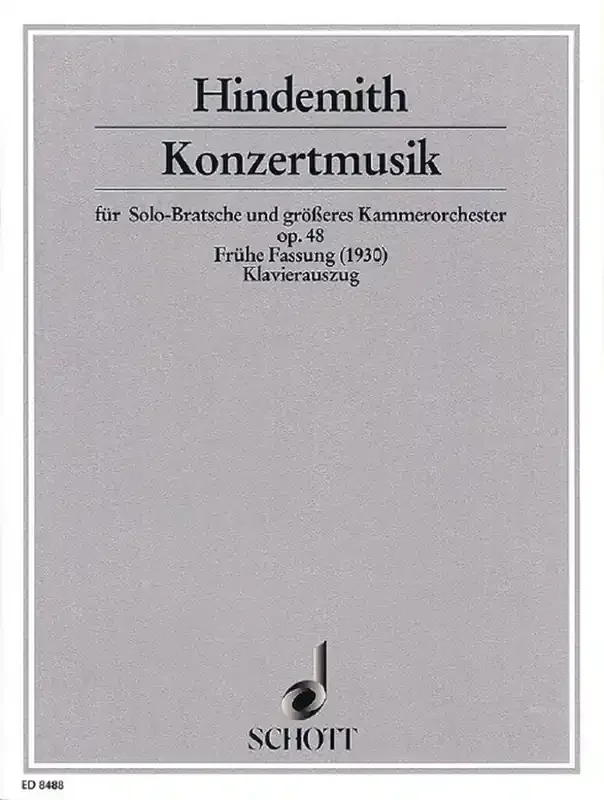 Paul Hindemith Konzertmusik op. 48 Kammerorchester