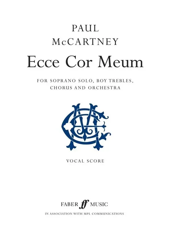 Paul McCartney Ecce Cor Meum Gemischter Chor mit Begleitung