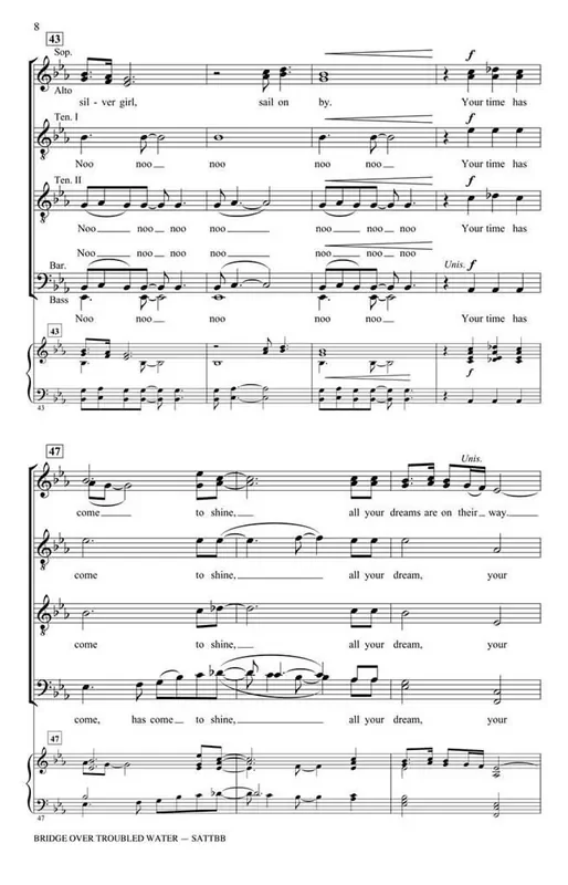 Paul Simon Bridge Over Troubled Water (Arr. Philip Lawson) Gemischter Chor mit Begleitung