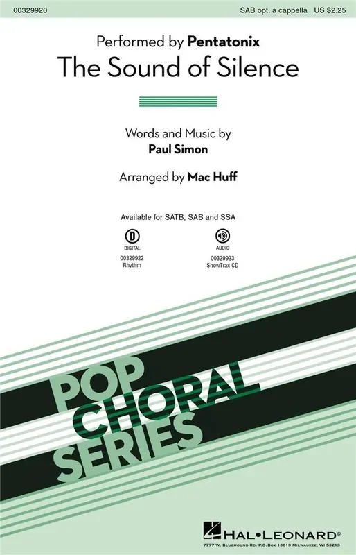 Paul Simon The Sound of Silence (Arr. Mac Huff) Gemischter Chor A cappella