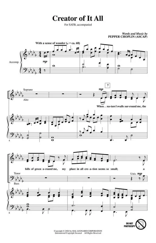 Pepper Choplin Creator of It All Gemischter Chor mit Begleitung