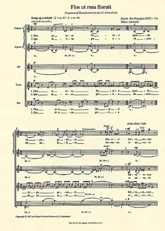 Per Nørgård Flos Ut Rosa Floruit Gemischter Chor mit Begleitung