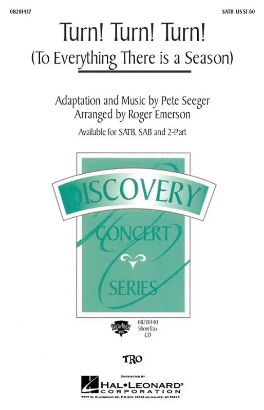 Pete Seeger Turn! Turn! Turn! (Arr. Roger Emerson) Gemischter Chor mit Klavier/Orgel