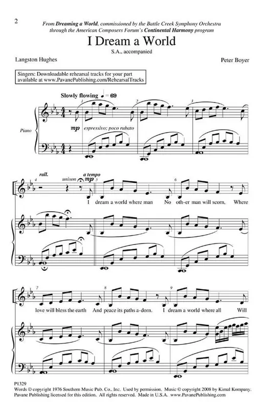 Peter Boyer I Dream a World Frauenchor mit Begleitung