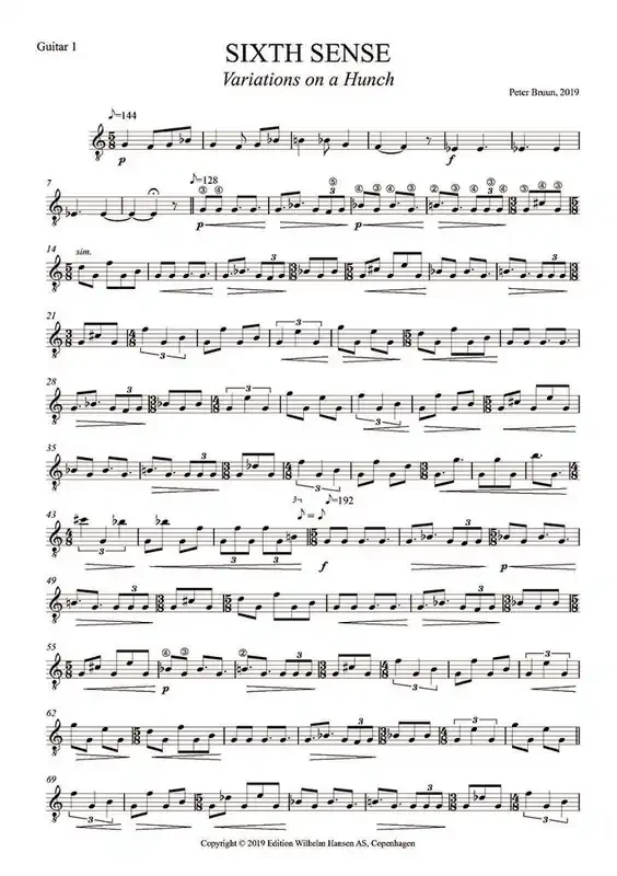 Peter Bruun Sixth Sense – Variations On A Hunch Gitarren Ensemble