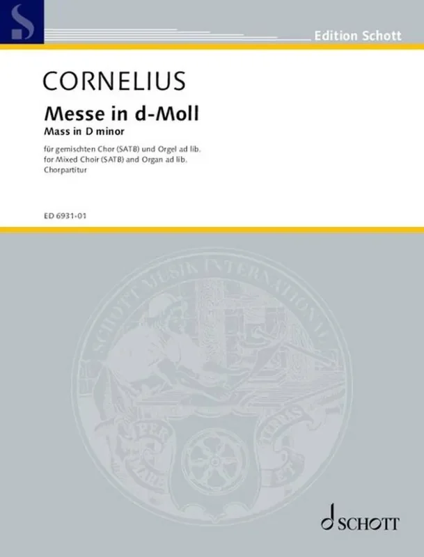 Peter Cornelius Mass D minor Gemischter Chor mit Ensemble