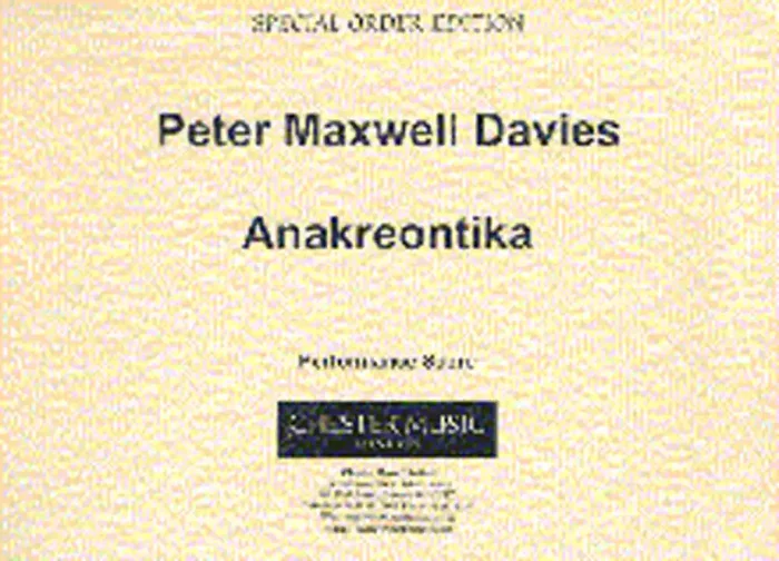 Peter Maxwell Davies Anakreontika Kammerensemble