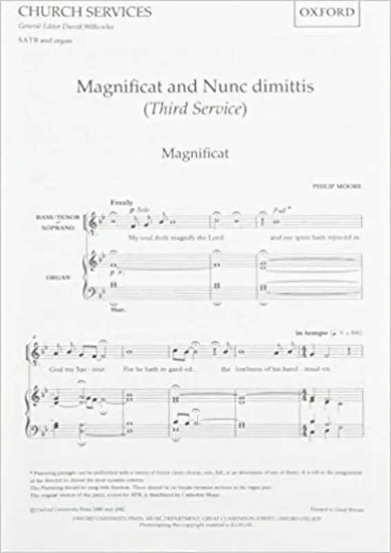 Philip Moore Magnificat and Nunc Dimittis (Third Service) Gemischter Chor mit Begleitung