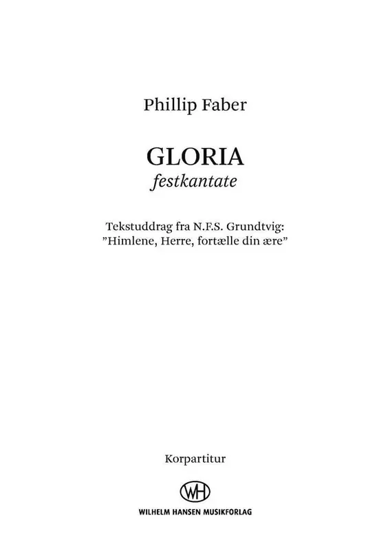 Phillip Faber Gloria Gemischter Chor mit Begleitung