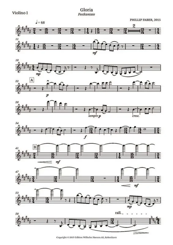 Phillip Faber Gloria Gemischter Chor mit Ensemble