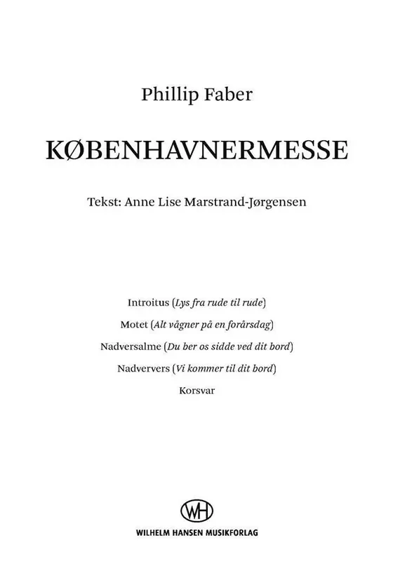 Phillip Faber Kobenhavnermesse Gemischter Chor mit Klavier/Orgel
