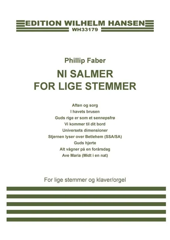 Phillip Faber Ni Salmer For Lige Stemmer Orgel