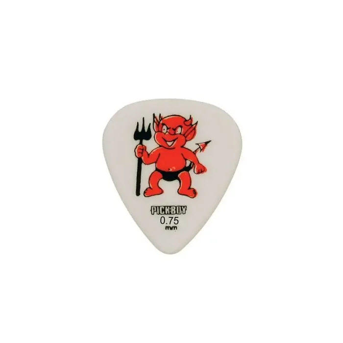 Pickboy Celltex picks with „red devil“-design, 50-pack, 0.75 mm.