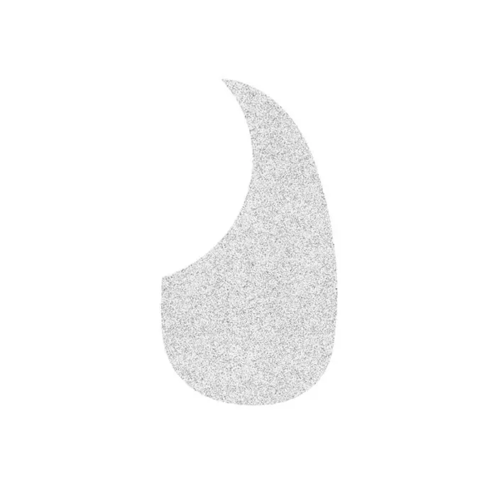 Pickguard acoustic, teardrop model, self adhesive, sparkling silver