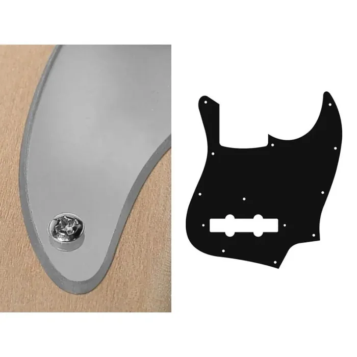 Pickguard Jazz bass, 2 ply, mirror chrome, standard