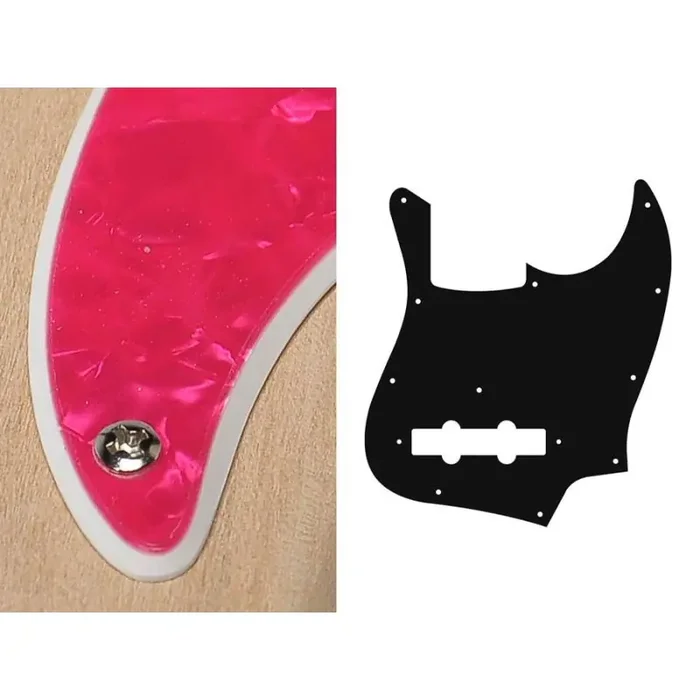 Pickguard Jazz bass, 2 ply, pearl pink, standard