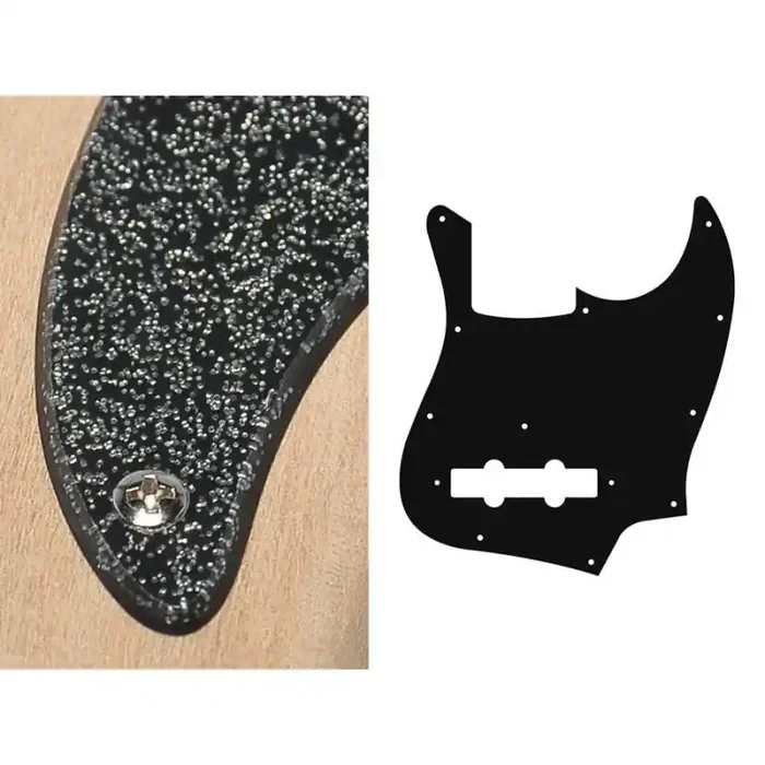 Pickguard Jazz bass, 2 ply, sparkling black, standard