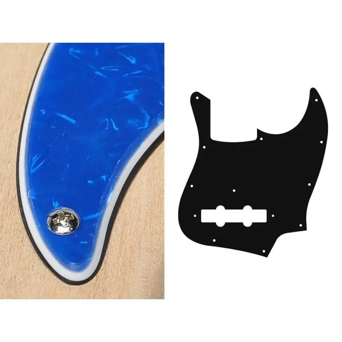 Pickguard Jazz bass, 3 ply, pearl blue, standard