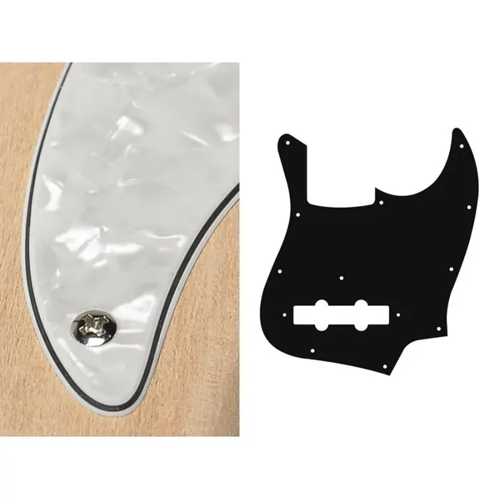 Pickguard Jazz bass, 4 ply, pearl white, standard