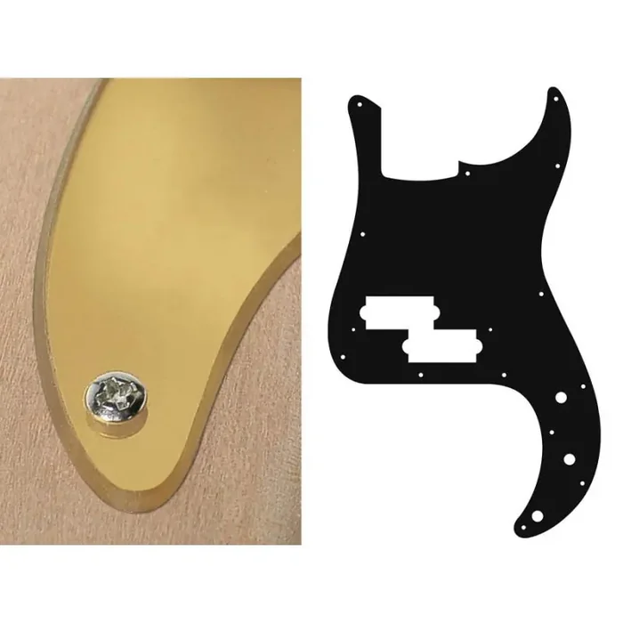 Pickguard P-Bass, 2 ply, mirror gold, standard