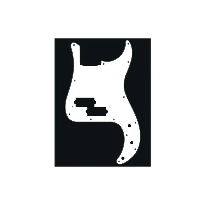 Pickguard P-Bass, 3 ply, white, standard