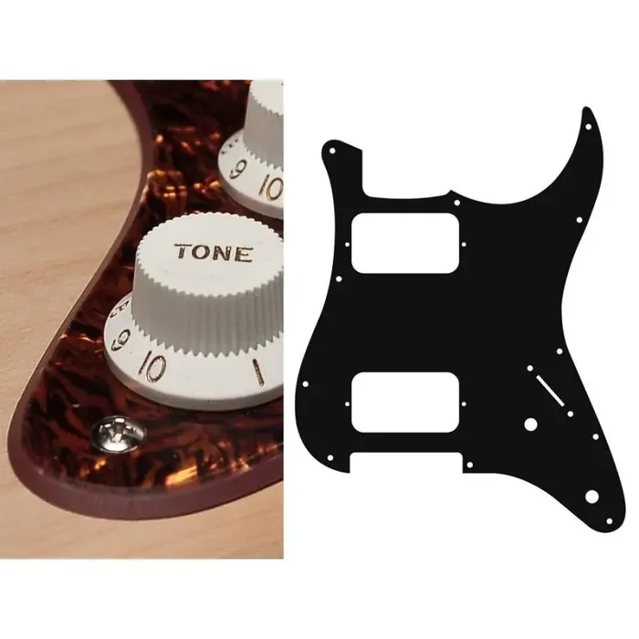 Pickguard Strat, 2 ply, tortoise brown pearl, HH, 2 pot holes, 3-5 switch