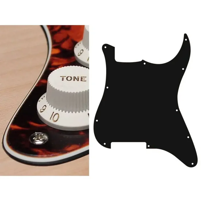 Pickguard Strat, 3 ply, marble orange, no holes (only screw holes)