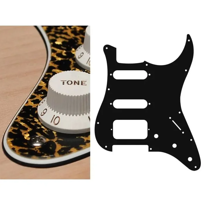 Pickguard Strat, 3 ply, tiger pearl, SSH, 3 pot holes, 3-5 switch