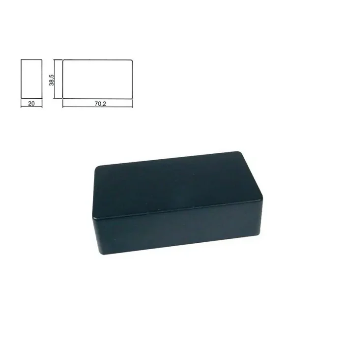 Pickup cover, humbucker, plastic mat black, 70,2×67,6×20,0mm, no holes