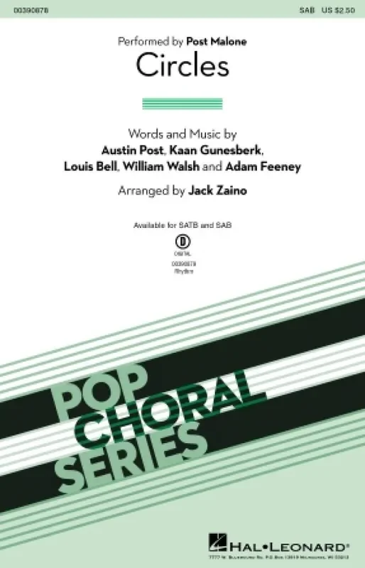 Post Malone Circles (Arr. Jack Zaino) Gemischter Chor mit Begleitung