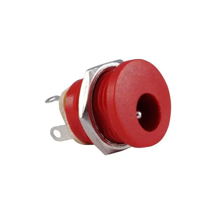 Power supply chassis sockets, for front side mounting, RED