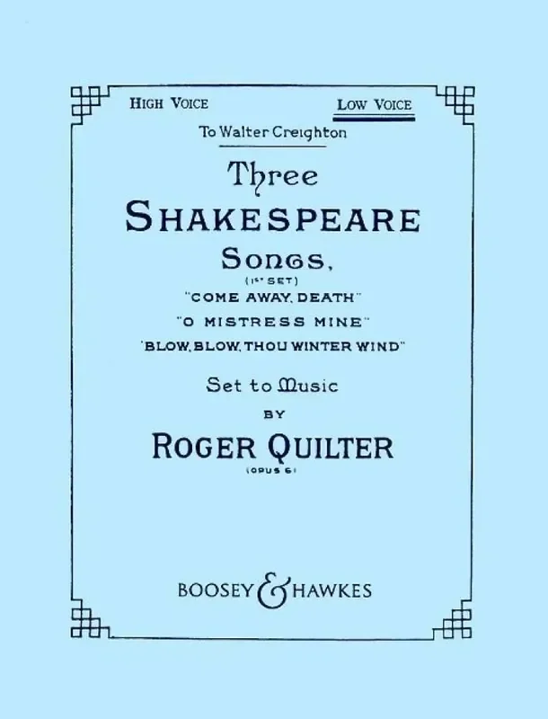 R. Quilter Three Shakespeare Songs Op.6 Gesang mit Klavier