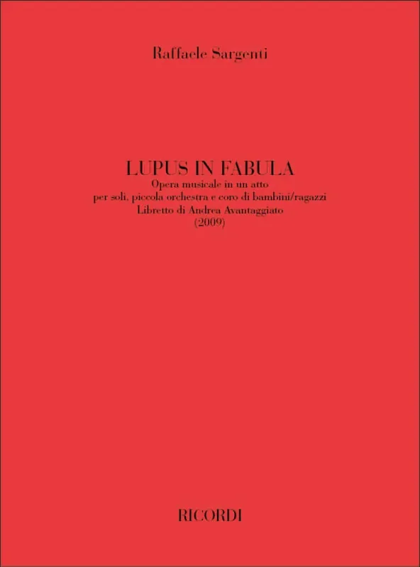 R. Sargenti Lupus In Fabula Gemischter Chor mit Ensemble