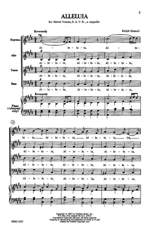 Ralph Manuel Alleluia Gemischter Chor mit Klavier/Orgel