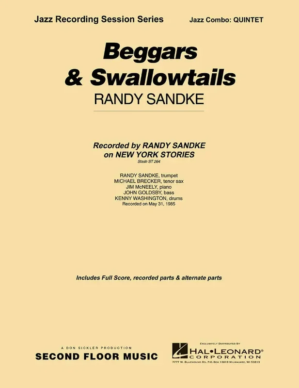 Randy Sandke Beggars & Swallowtails Full Score Jazz Ensemble