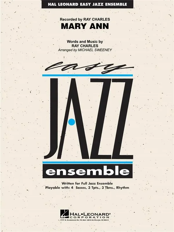 Ray Charles Mary Ann (Arr. Michael Sweeney) Jazz Ensemble