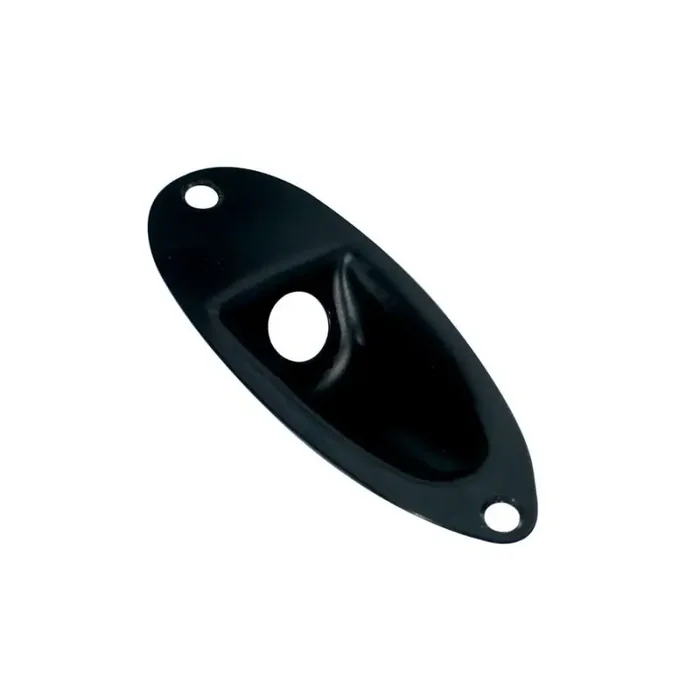 Recessed jack plate,Strat, black mat, metal