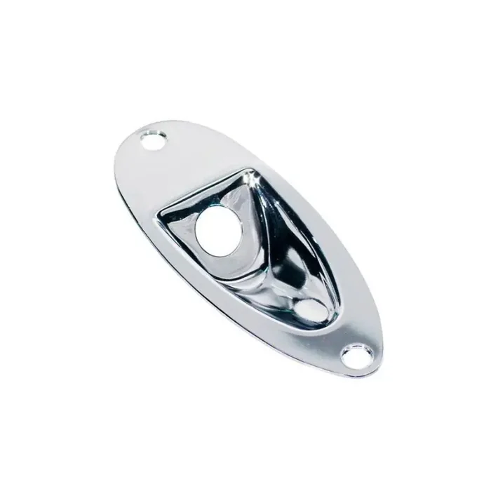 Recessed jack plate,Strat, chrome, metal