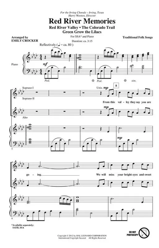 Red River Memories (Arr. Emily Crocker) Frauenchor mit Begleitung