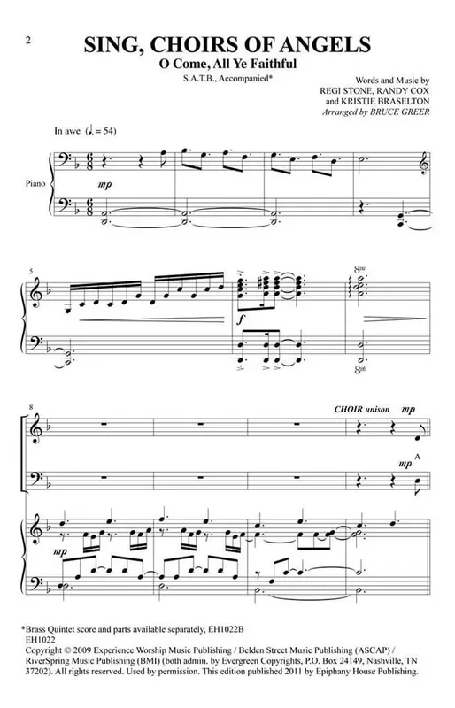 Regi Stone Sing Choirs Of Angels (Arr. Bruce Greer) Gemischter Chor mit Begleitung