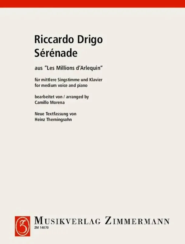 Riccardo Drigo Sérénade Gesang mit Klavier