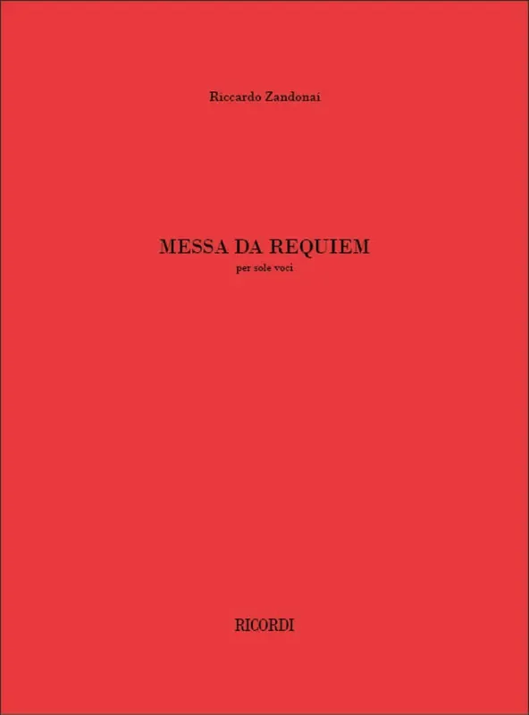Riccardo Zandonai Messa da requiem Gemischter Chor A cappella