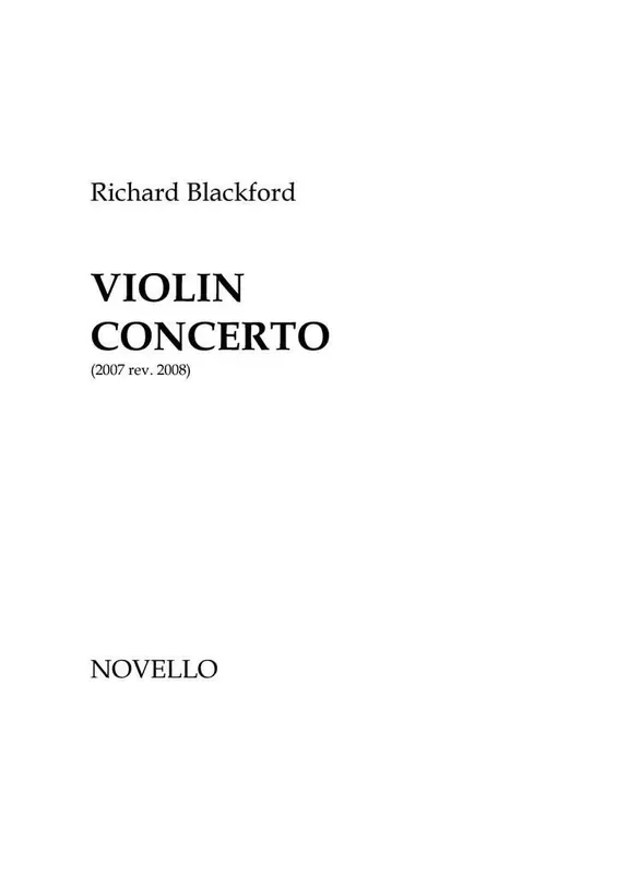 Richard Blackford Violin Concerto Orchester mit Solo